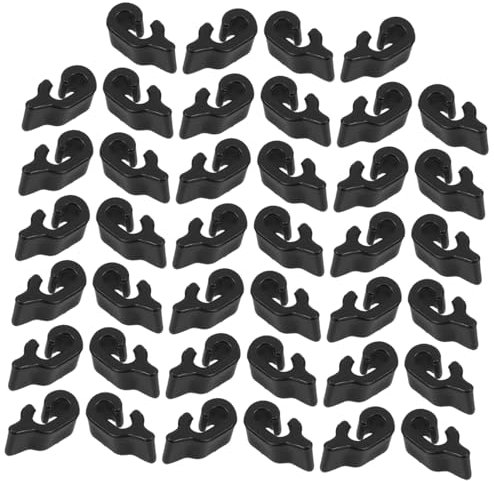 OUNONA 40pcs Pet Cage Door Buckles and Animal Crate Hardware Set, Black Plastic Wire Cage Connectors Secure Clamps for Dog, Rabbit, Cat Enclosures and Fence Gates