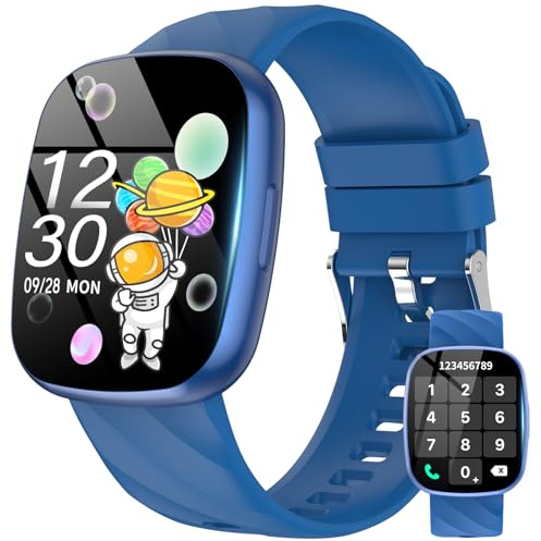 Ucani Reloj Inteligente Niños, Smartwatch Niño para y Niña con 100+ Modos Deporte, Monitor de Sueño, Podómetro, IP68, Despertador, Juegos 1.75 HD ulsera Actividad para niños 5-16 Regalo (Azul)