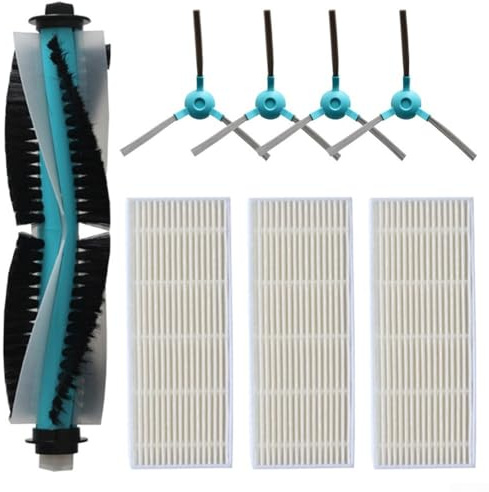 Shophubio Kit de cepillo principal y lateral de repuesto con filtro para aspiradora Conga 1290 1390 1490 1590, para cepillos de repuesto y juego de filtración compatible con Conga