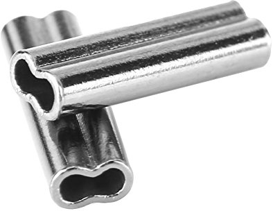 VGEBY Angelschnur Klemmhülsen 100 Stücke Doppel Barrel Ärmel Kupferrohr Anschlüsse 1/1,2/1,4/1,6/1,8 / 2mm(1.2mm*10mm)