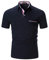 YCUEUST Homme Coton Lattice Manches Courtes Polo Casual Basic Tennis Golf Poloshirt Bleu XXL