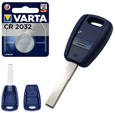 Autoschlüssel Funk Fernbedienung Austausch Gehäuse mit 1 Taste + SIP22 Rohling + Batterie kompatibel für FIAT/Lancia Punto Doblo Marea Panda Bravo Ducato