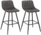 WOLTU Barhocker 2er Set Designer Barstuhl Hocker Tresenhocker Bistrohocker mit Fußstütze Sitzfläche aus Samt mit Rückenlehne Schwarze Beine Dunkelgrau