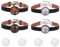 SUNNYCLUE 8 Stück 2 Farben Cabochon-Lederarmband-Herstellungsset Enthält 4 Stück Armband-Rohlinge Lünette Fassungen Und 4 Stück 18 mm Runde Klarglas-Cabochon-Kuppel-Fliesen-Schmuck