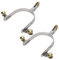 Fdit 2Pcs West Cowboy Style Spur Straps mit Messing Rowel Belt Button für Pferde, Ponys, Esel Rostproof Riding Spurs