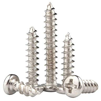Nickel-Plated Cross Round Head Tapping Screws, Cross recessed pan Head and Tail Tapping Screws, Extended Wood Screws, National Standard M2M3M4-M4*40 * 50 Tablets