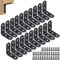 20 Pièce Equerre Fixation Corniere Acier 40 x 40 mm Cornière Inox Noire 90 Degrés Support d'angle Droit en Forme de L avec 80 Pcs Vis