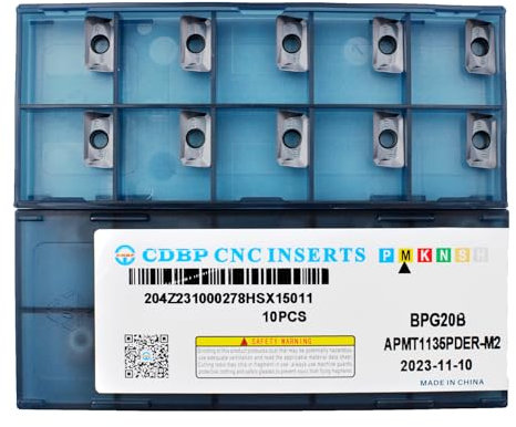 CDBP APMT1135 PDER Wendeschneidplatten für Stahl und Edelstahl, Fräsplatten APMT, 10 Stück