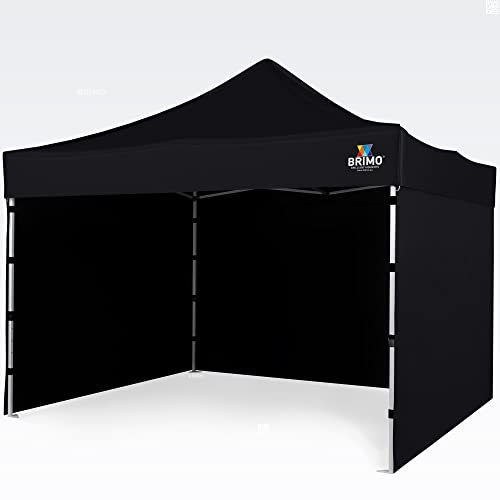 BRIMO Pavillons & Partyzelte 100% Wasserdicht mit 3 Seitenteilen - 5 Jahre Garantie (3x3 m, Schwarz)