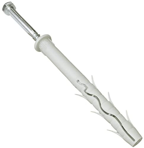 AERZETIX - C57441 - Lot de 10 Chevilles en Plastique à tête fraisée à ailettes Ø12x120 mm + 10 vis tirefonds Ø8x120 mm à Empreinte 6 pans en Acier - Couleur Argent