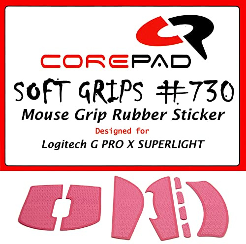 Corepad Soft Grips - Selbstklebende vorgeschnittene Anti-Rutsch Maus Aufkleber - Farbe: rot - kompatibel mit Logitech G PRO X2 SUPERSTRIKE/PRO X Superlight 1 & 2 / GPX1 & GPX2