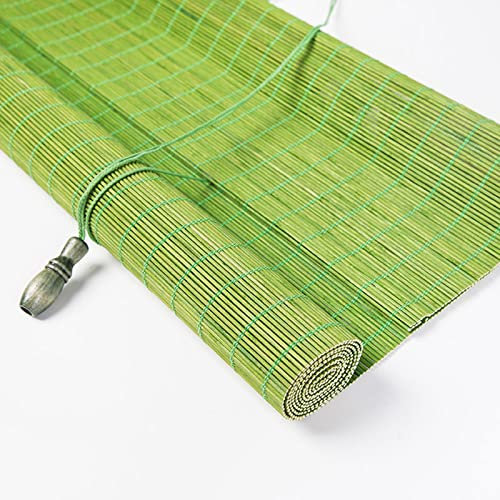 XIAODANHUA Grüne Bambus Rollo Natur Bambusrollo Staubdichter Lichtfilter Jalousine Seitenzugrollo UV-Beständige Sichtschutz Raffrollo, Anpassbar, (50×80cm)