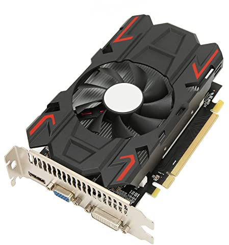 Bewinner Tarjeta Gráfica HD7670, Tarjeta Gráfica para Juegos DDR5 de 4GB Y 128 bits, DVI/VGA/HDMI, Tarjeta de Video 2560x1600, Tarjeta Gráfica de Escritorio con Ventilador de Refrigeración único