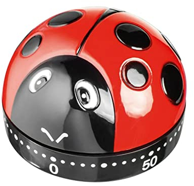 Jiakalamo Ladybug Cooking Timer, Mechanical Clockwork 60-Minute Timer, Kitchen Alarm Clock, Baking Cooking Clock with Loud Ring Mechanical Wind-Up Timer Kitchen Cooking Utensils