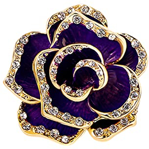 Broche Femme Fleur, Camélia Pétale Cristal Broche, Vintage Broche en Strass, Élégante Fleur Art Déco Broche Pin, Accessoire Bijou pour Vêtement, Cadeau d'anniversaire pour Femmes Et Filles