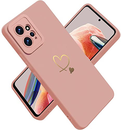 Paitech Funda para Xiaomi Redmi Note 12 4G (No para Redmi Note 12 5G) con Protección de La Cámara, Moda Love-Heart Patrón Ultra Fina Suave TPU Silicona Carcasa Anti-Choques Anti-Arañazos Funda, Rosado