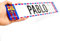 Visual Stocks FC Barcelona - Matricula Metacrilato Personalizada Equipo de Futbol Barça - Matricula con Nombre - 38cm x 8cm - Placa Impresion Directa - Nombres Decorativos Personalizados