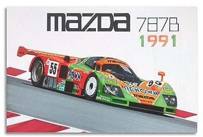 KYTIN 1991 Classic Racing Poster Kompatibel mit Mazda 787B Sportwagen Dekorative Malerei Leinwand 40 x 60 cm
