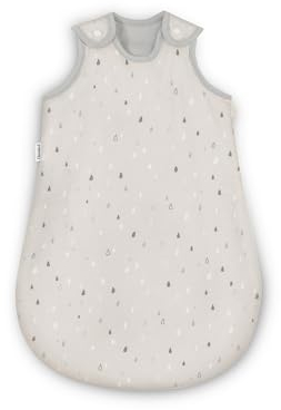 Ehrenkind® Babyschlafsack | Schlafsack Rund 2.5 TOG | Bio-Baumwolle | Ganzjahres Schlafsack Baby Gr. 62/68 Farbe Natur-Graue Tropfen | Oeko-Tex | Schlafsack winter und Sommer Schlafsack Kinder