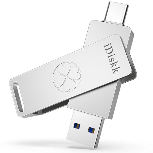 iDiskk 256GB SSD Estado sólido USB Flash Drive hasta 500MB/s USB-C y Gen 2 USB3.2 USB Thumb Drive, SSD USB-C Foto Stick pendrive para Type-C iPad/ iPhone15 Serie Android Phone PC/Mac y Tablet.