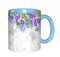 Tazza da Caffè in Porcellana,Tazze da Cappuccino Mug in Ceramica,Tazza in Ceramica 330ml,Illustrazione vettoriale del fiore di colore viola Thun,Mug Grande Capacità,Regali per Colleghi e Persone Care