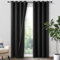 MRTREES Schwarze Vorhänge 100% Blickdicht Vorhang Lärmschutz Gardineverdunkelung Ösenschal 2er Set, 240 cm Hoch, 140 cm Breit, Wärmeisolierende Vorhänge Thermogardinen Blackout Curtains