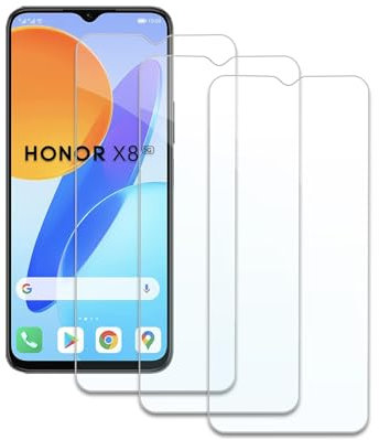 Protector de Pantalla para Honor X8 5G, Cristal Vidrio Templado, Dureza 9H, Ultra Transparente, Anti Arañazos, Sin Burbujas, Antihuellas, Ultra Resistente, 3 Unidades