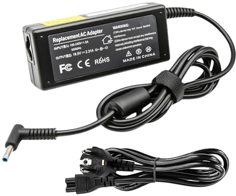 Sporgo Cavo di ricarica HP da 45 W, alimentatore di rete, 19,5 V, 2,31 A, adattatore universale AC per HP Elitebook Probook Pavilion Spectre Envy HP, spina 4,5 x 3,0 mm