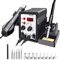 2 in 1 Hot Air Soldering Station, Soldering Iron Kit, 700W Soldering Iron Station and Rework Station, with Digital Temperature Correction and Sleep Function