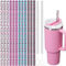NiHome 12-Pack Reusable Leopard Straws for Stanley 40oz & 30oz Tumbler, Replacement 12 Long Plastic Straws Fit for Simple Modern Yeti Meoky with 2 Brushes, Durable BPA-Free (4 Colors)