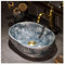 Vanity Unit with Basin,Bathroom Basin Vessels Sink Countertop Basin, Vintage Counter Top Wash Basin Ceramic Above Counter Bathroom Vessel Sink Oval Porcelain Sink Bowl