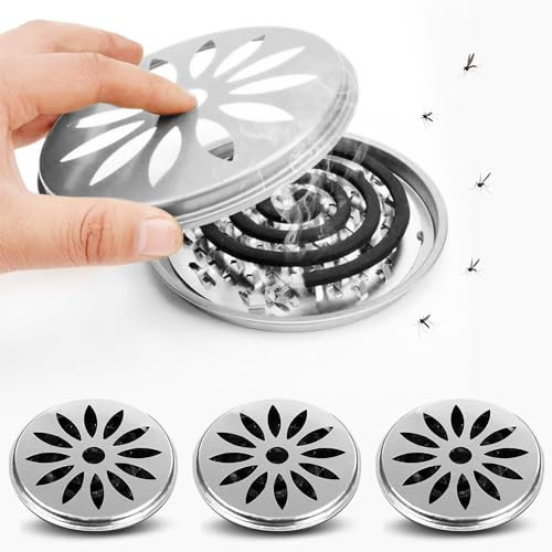 Support Bobine Moustique, 4 Pièces Supports en Spirale de moustiques en Acier Inoxydable pour bobines de moustiques, Support de Bobine pour Maison, Jardin, Camping, pêche, Voyage, extérieur