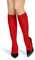 looksy Calze alte al ginocchio da donna con fascia anti-pressione 60 den taglia unica calda stivali lunghi opachi, Rosso, Taglia unica