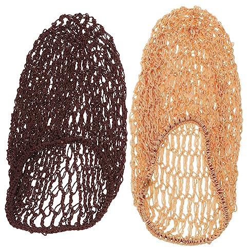 WATIIFUFU 2stücke Mesh SchlafmüTze Handgefertigte Netz Schlafmütze Langer Haarschutz Nachtmütze Für Damen Beige Und Kaffee Haarschutz Und Haarpflege Zubehör FüR Haarpflege Und Schutz