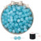 ftiemlovde 60 Rondes Perles pour Bracelet，Oeil Collier Perle Pierre Naturelle pour Bijoux （Bleu Scintillant 8mm）