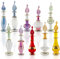 CraftsOfEgypt Genie - Bottiglie di profumo in miniatura in vetro soffiato per profumi e oli essenziali, set di 5 fiale decorative, ciascuna alta 5 cm, colori assortiti