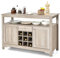KOMFOTTEU Buffet Multi-usages avec 9 Cubes de Vin, Meuble de Rangement avec 2 Armoire à Porte, Armoire bassse en Bois de Salle à Manger avec Tiroir, 116 cm x 40 cm x 80 cm (Gris)