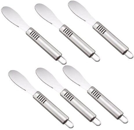Mikinona 6-teiliges Set Käse Butterstreicher Messer Edelstahl Spreader Marmelade Kuchen Nicht-griff Einfache Wartung