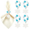 SUNNYCLUE 6 Set Serviettenringe Aus Holz Weihnachtsserviettenring Winter Serviettenhalterringe Schneeflocken Blau Weiße Holzperlen Serviettenringe Aus Holzperlen Für Weihnachtsfeiertagspartys Abendess