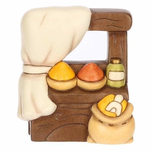 THUN, Banco delle Spezie in Ceramica di Alta Qualità, Collezione Presepe Classico, Statuine per Presepe di Natale da Collezione, 5,4 x 4,3 x 7,9 cm