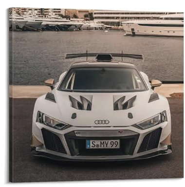 GTTHOK Sportwagen-Poster für 5,2 l V10 R8 Rennauto, dekoratives Gemälde, Leinwand-Kunstbild, 30 x 30 cm