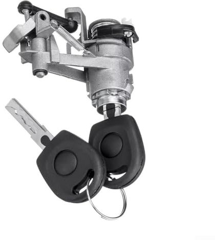 Donkivvy Cylindre de serrure de hayon avec 2 clés pour Golf 4 MK4, Remplace la pièce 1J6827297G, Argent