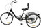 KinHall 24zoll 7-Gang schwarz Dreirad Für Erwachsene Seniorenrad 3-Räder-Fahrrad schwarz Trike Mit 2 Einkaufskorb für die Aufbewahrung von Artikeln beim Einkaufen ﻿