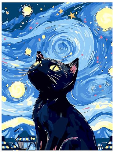 Mandun Art Peinture Numero Adulte, Chat Coloriage Par Numero Adulte, Toile Peinture Pour la Décoration de la Maison 40x50cm