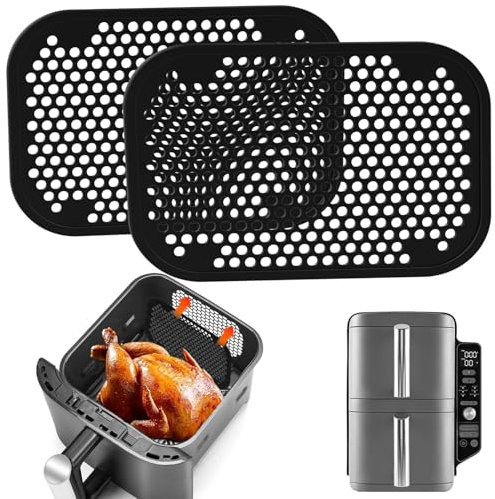 Pack of 2 Splash Guard Accessories for Ninja Double Stack XL, Silicone Splash Guard Hot Air Fryer Airfryer Accessories for Ninja SL400EU and SL300EU