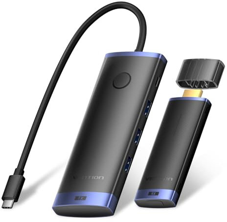 Vention HDMI sans Fil 4K 50m, Transmetteur HDMI sans Fil 5G 165FT, Station d'accueil USB C Charge Rapide PD 60W Compatible MacBook Air/Pro, TV, Projecteur, Moniteur, Tablette, Téléphone