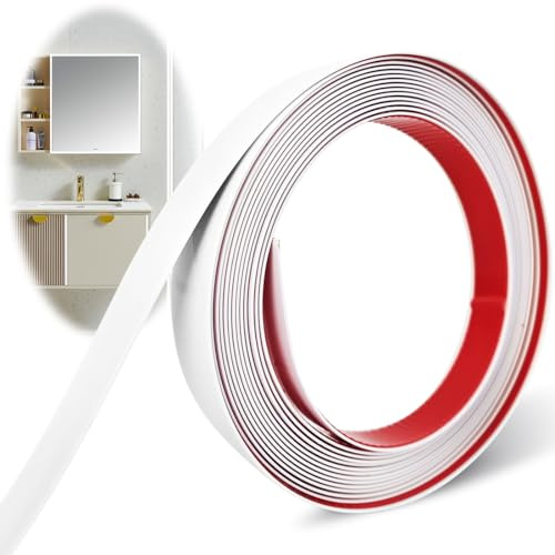 Flexible Selbstklebender Dekorationsleiste, Zierleisten Selbstklebend, Kantenschutz Leisten für Türen, Fenster, Spiegelrahmen, Wände, Decken, Böden, Fliesen, Ränder (12 Meter Weiß)