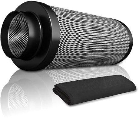 KAVUNION Aktivkohlefilter 150mm, Kohlefilter Air Carbon Filter Australischer Aktivkohle, Rohrventilator 150mm Für Geruchskontrolle Im Growzelt Hydroponik Lüftungsluftreiniger Luftfilterung Gewächshaus
