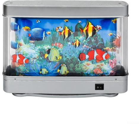 SMZhomeone LED Dekorative Fischlampe mit dynamischer Bewegungsanzeige, künstliche Aquarium-Dekoration, LED-Nachtlicht für Schlafzimmer, Wohnzimmer, Büro (EU)