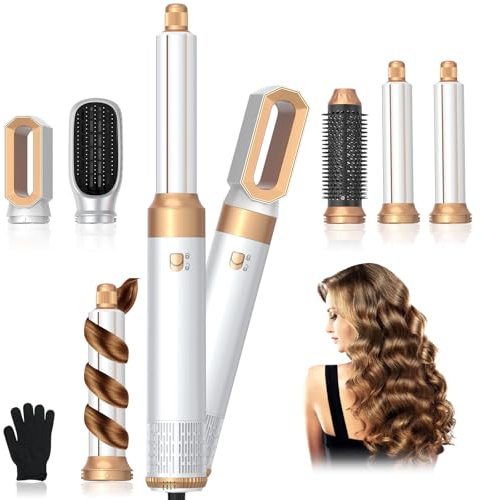 Cepillo Secador de Pelo 5 en 1,Air Styler Set 1000W, Cepillo de Aire Caliente Multifunción, Moldeador Pelo With Riza 3 Temperaturas, Tecnología Ion,Cepillo Alisador para Volumen, Alisa y Seca